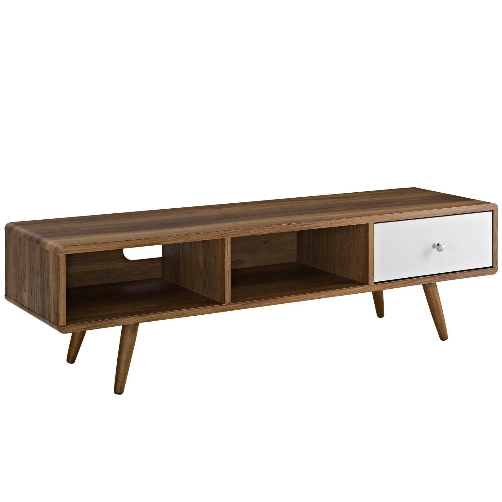 Transmit 55” TV Stand in Walnut White