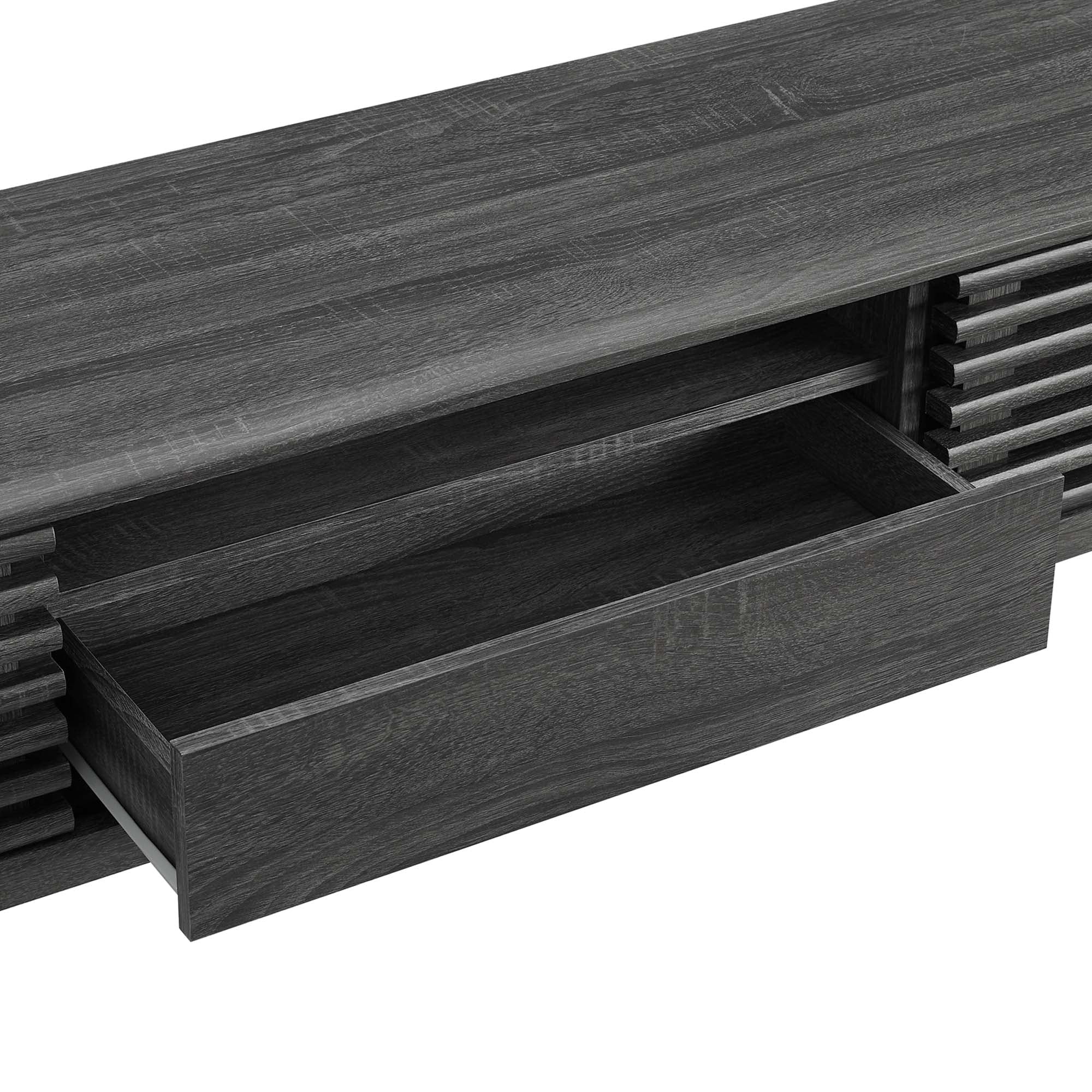 Render 70" TV Stand in Walnut, Oak, Charcoal