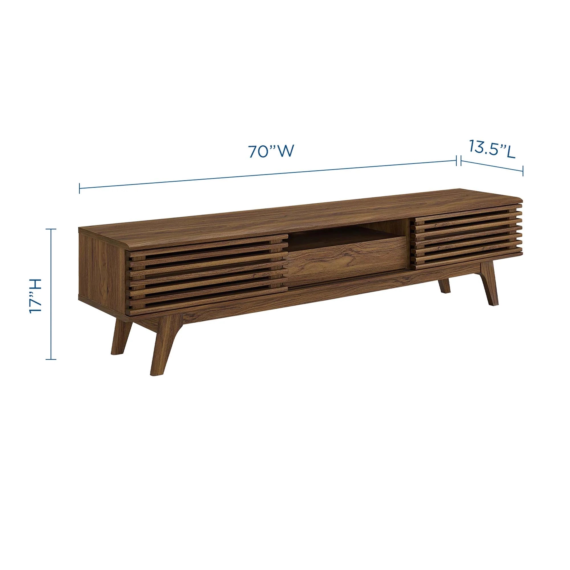 Render 70" TV Stand in Walnut, Oak, Charcoal