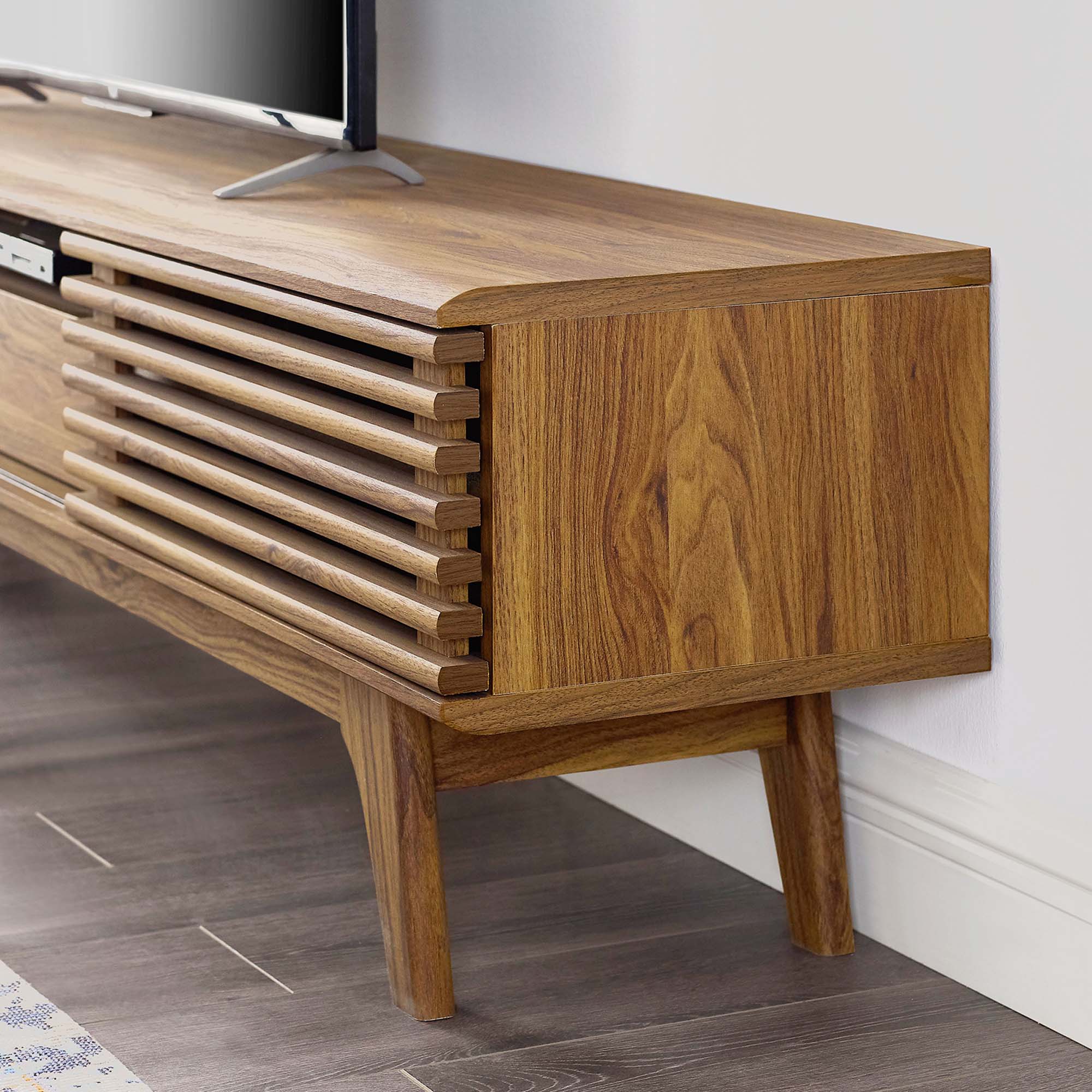 Render 70" TV Stand in Walnut, Oak, Charcoal
