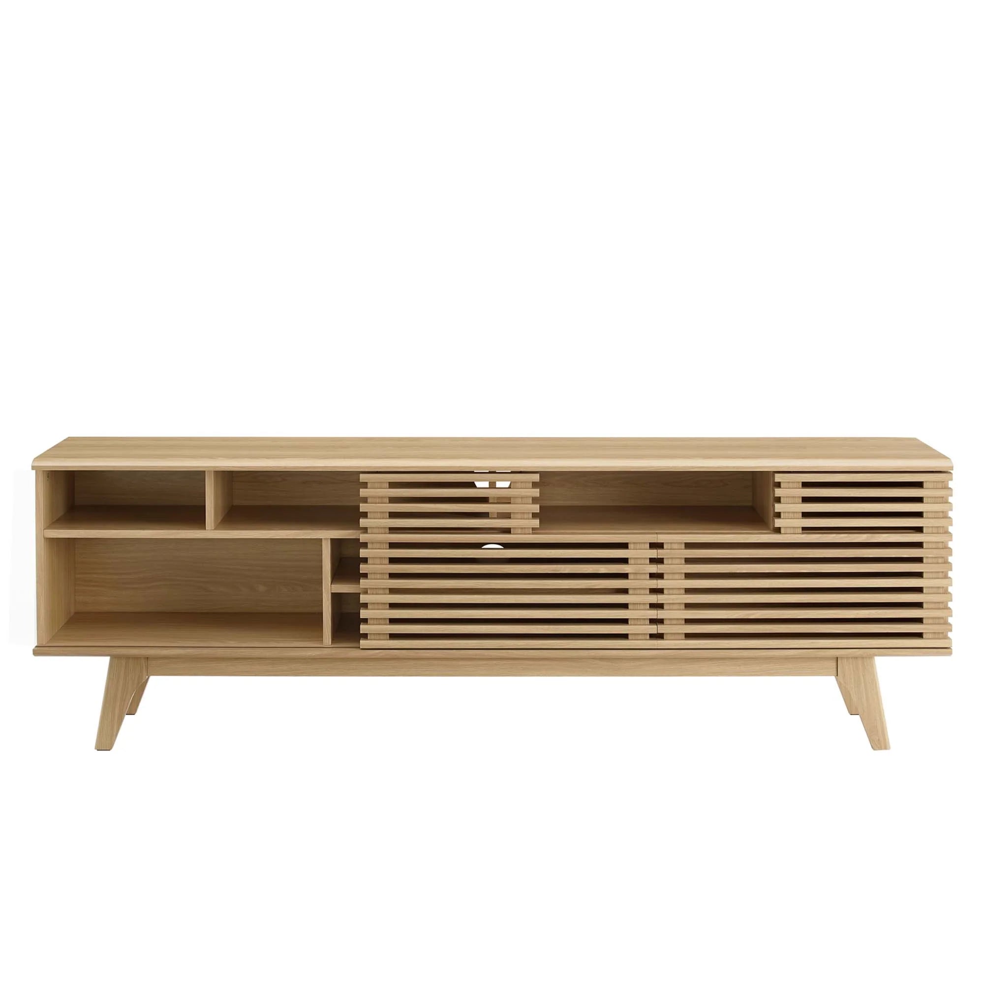 Render 71" Media Console TV Stand in Walnut, Oak