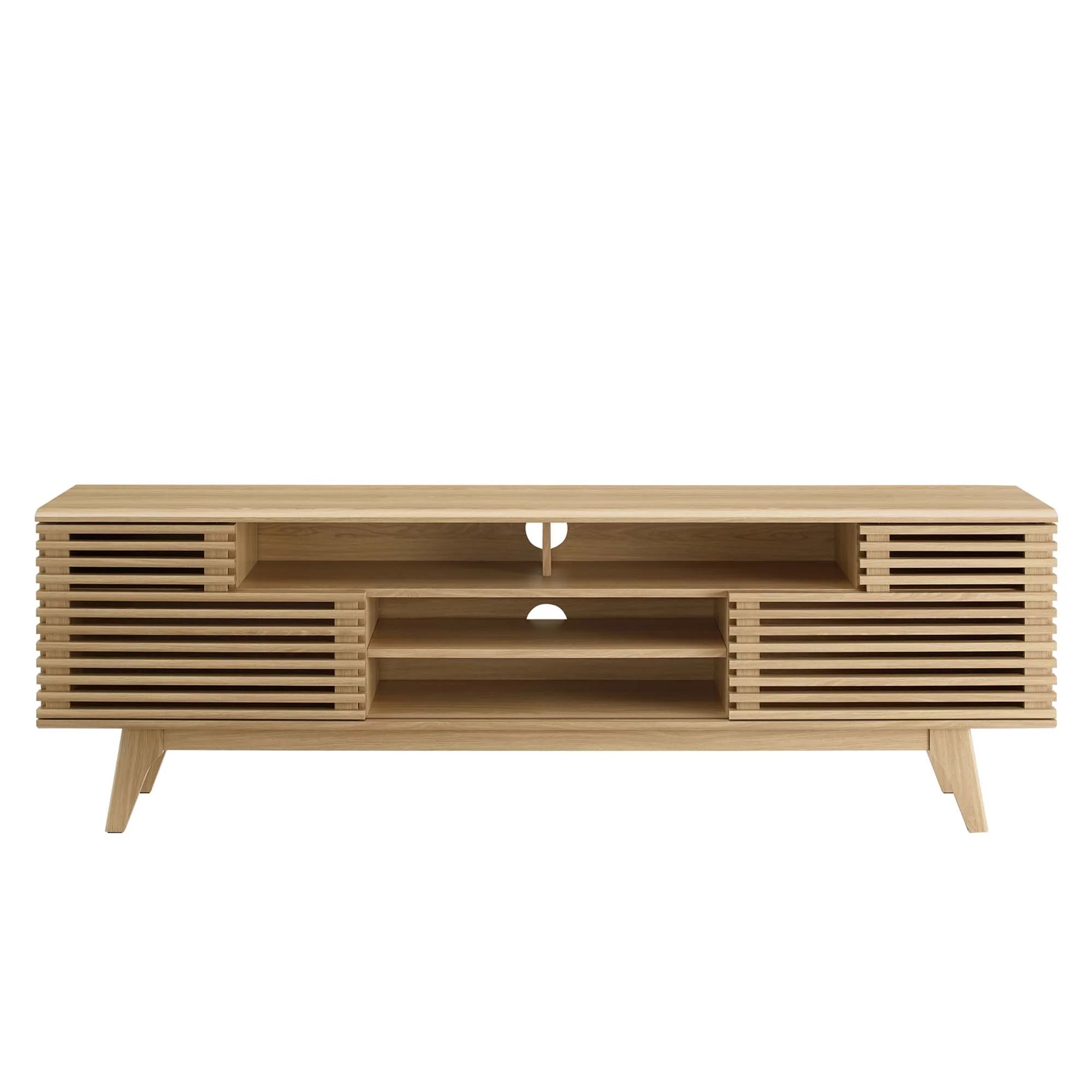 Render 71" Media Console TV Stand in Walnut, Oak