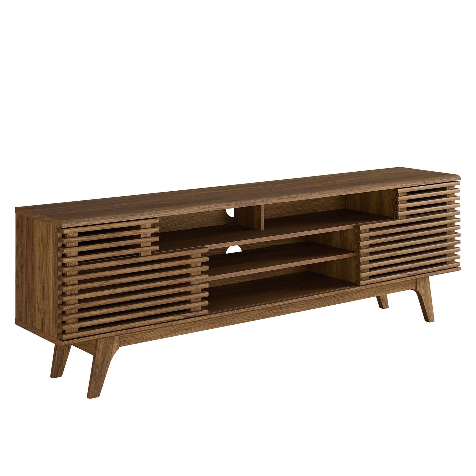 Render 71" Media Console TV Stand in Walnut, Oak