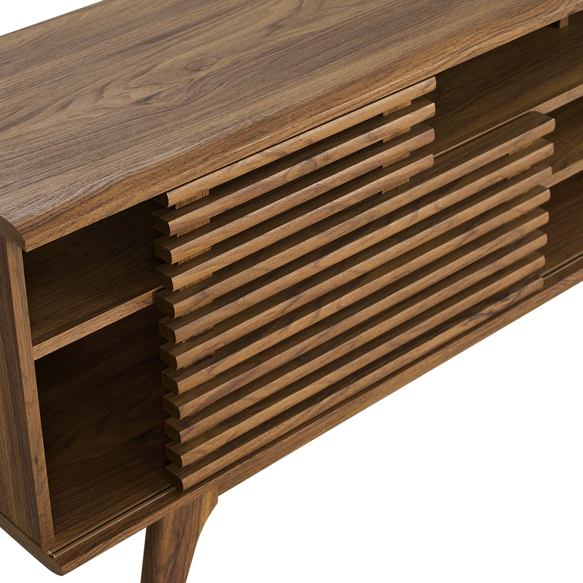 Render 71" Media Console TV Stand in Walnut, Oak