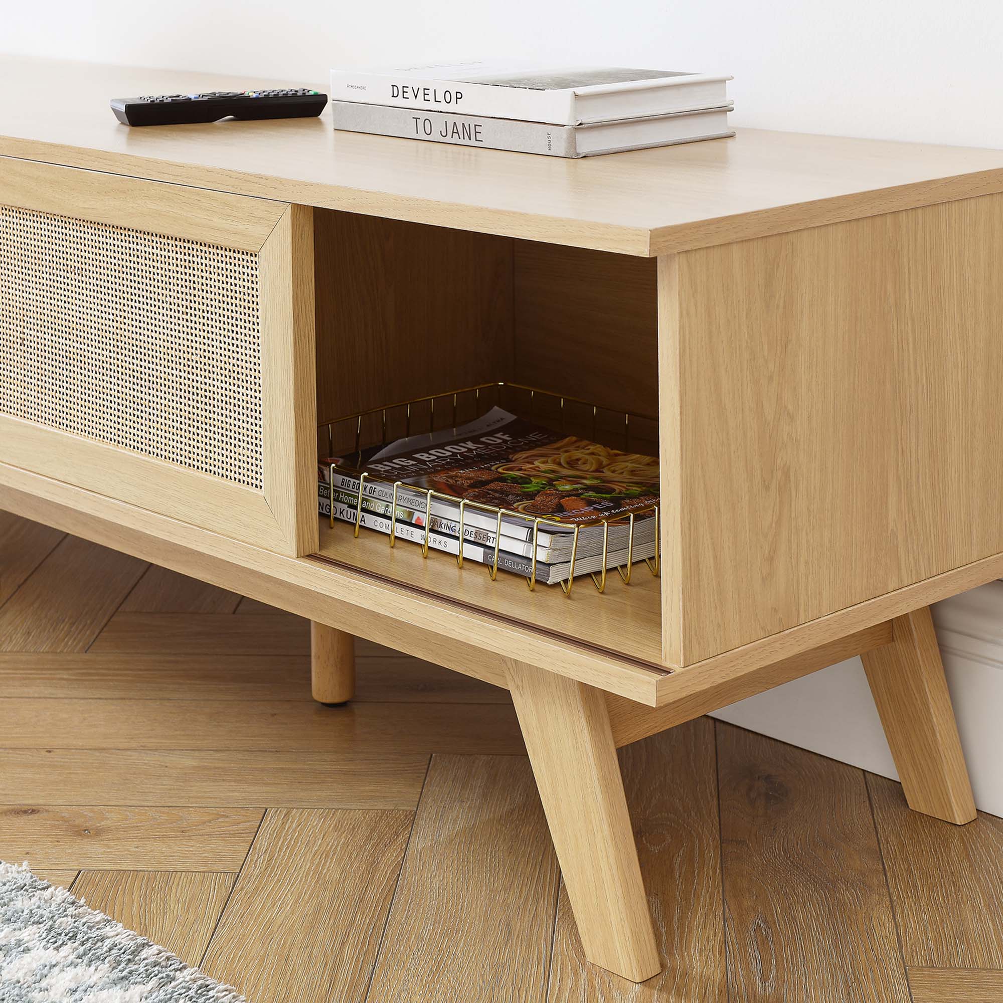 Soma 60 TV Stand in Walnut, Oak
