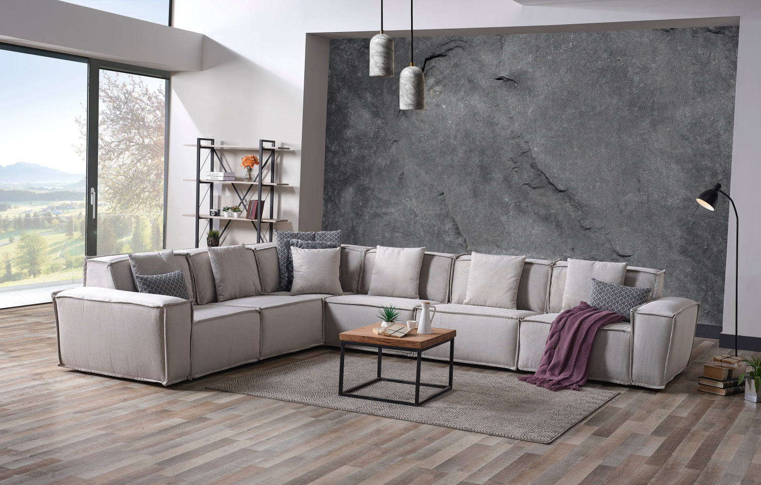Padova Sectional With Ottoman