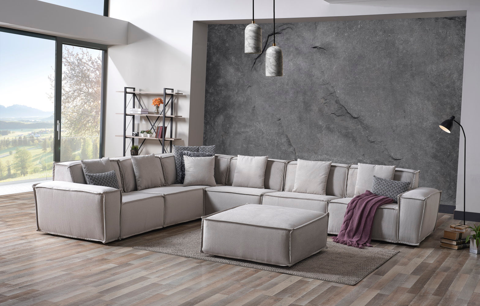 Padova Sectional With Ottoman