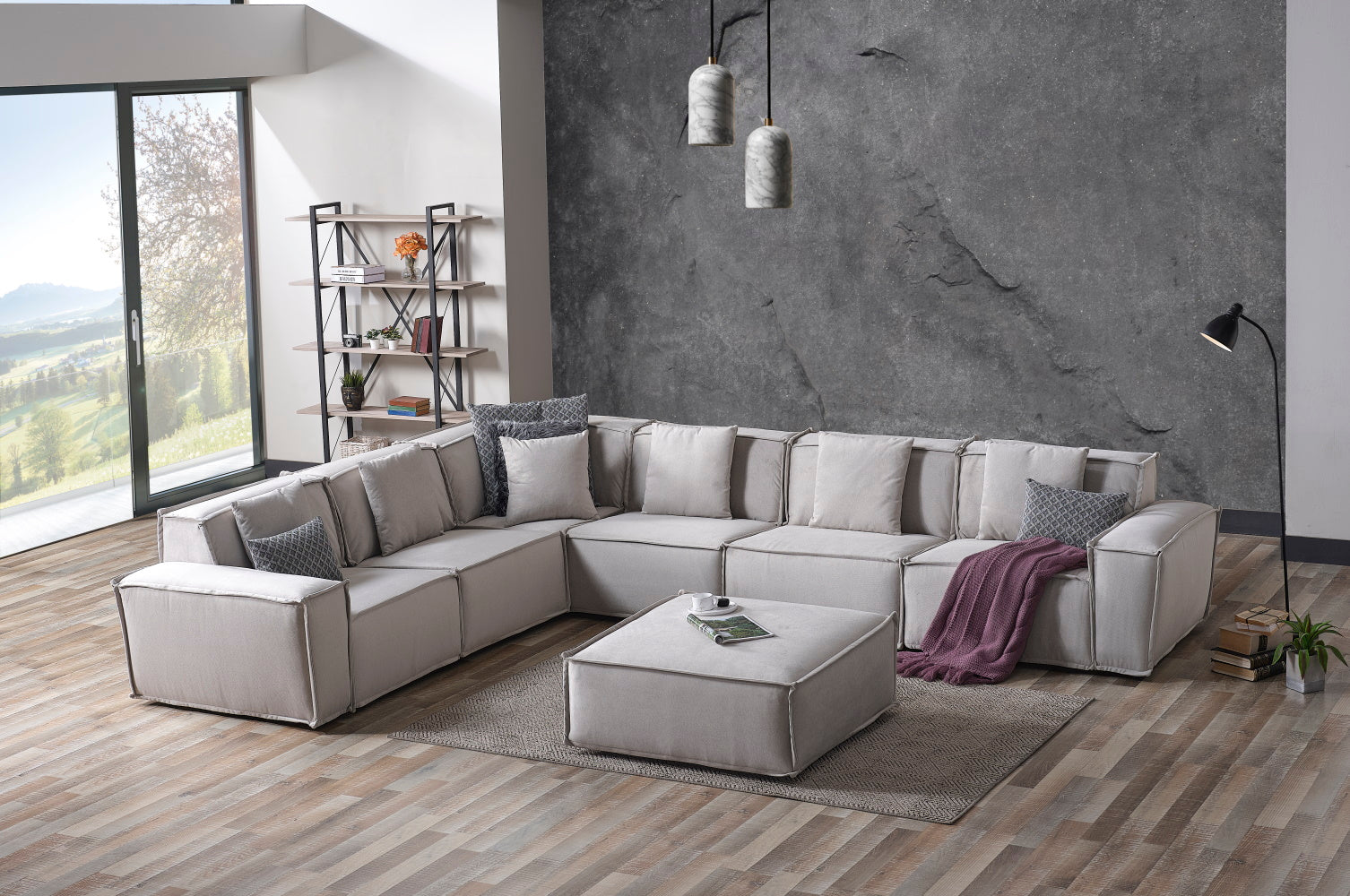 Padova Sectional With Ottoman