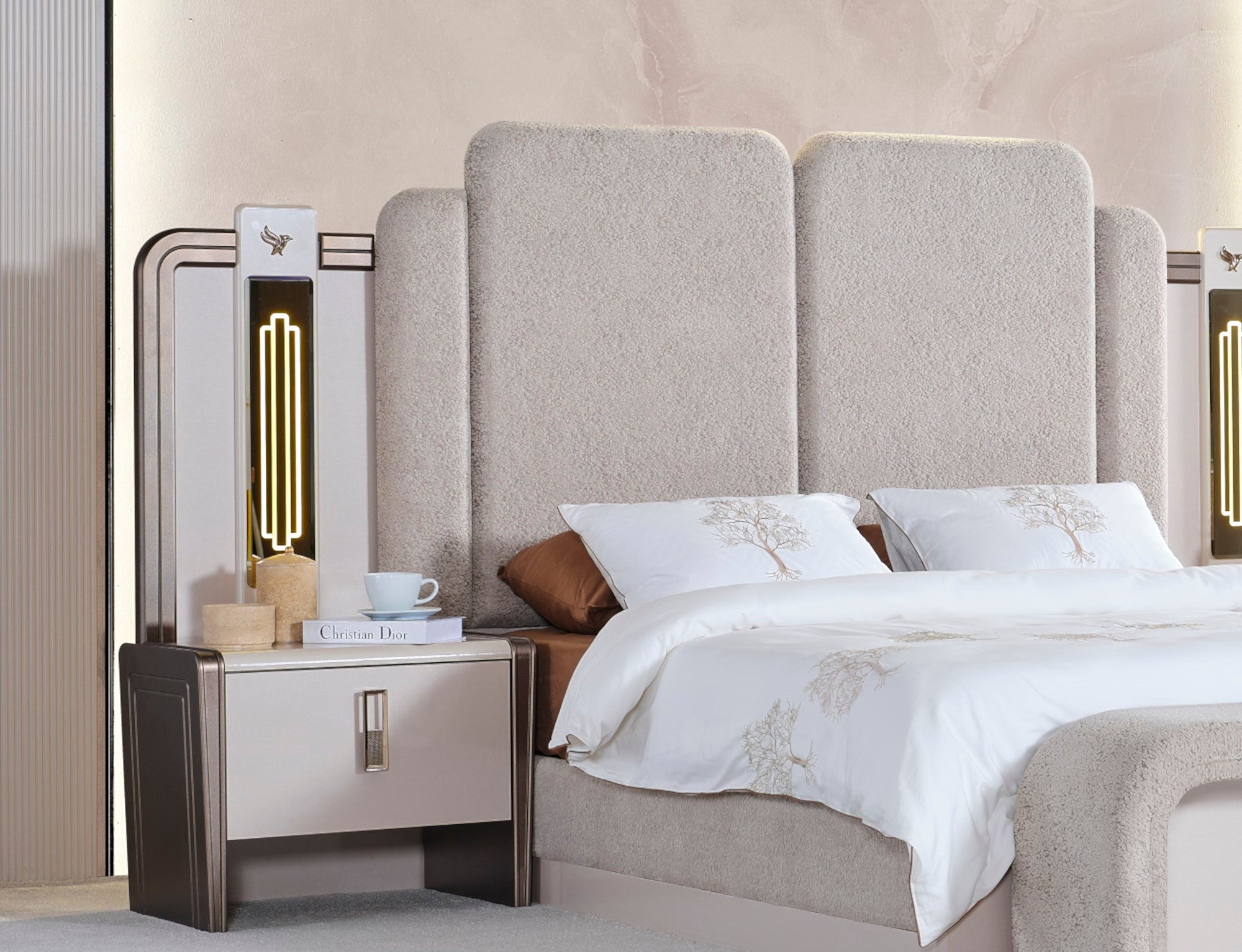 Nirvana Nightstand With Back