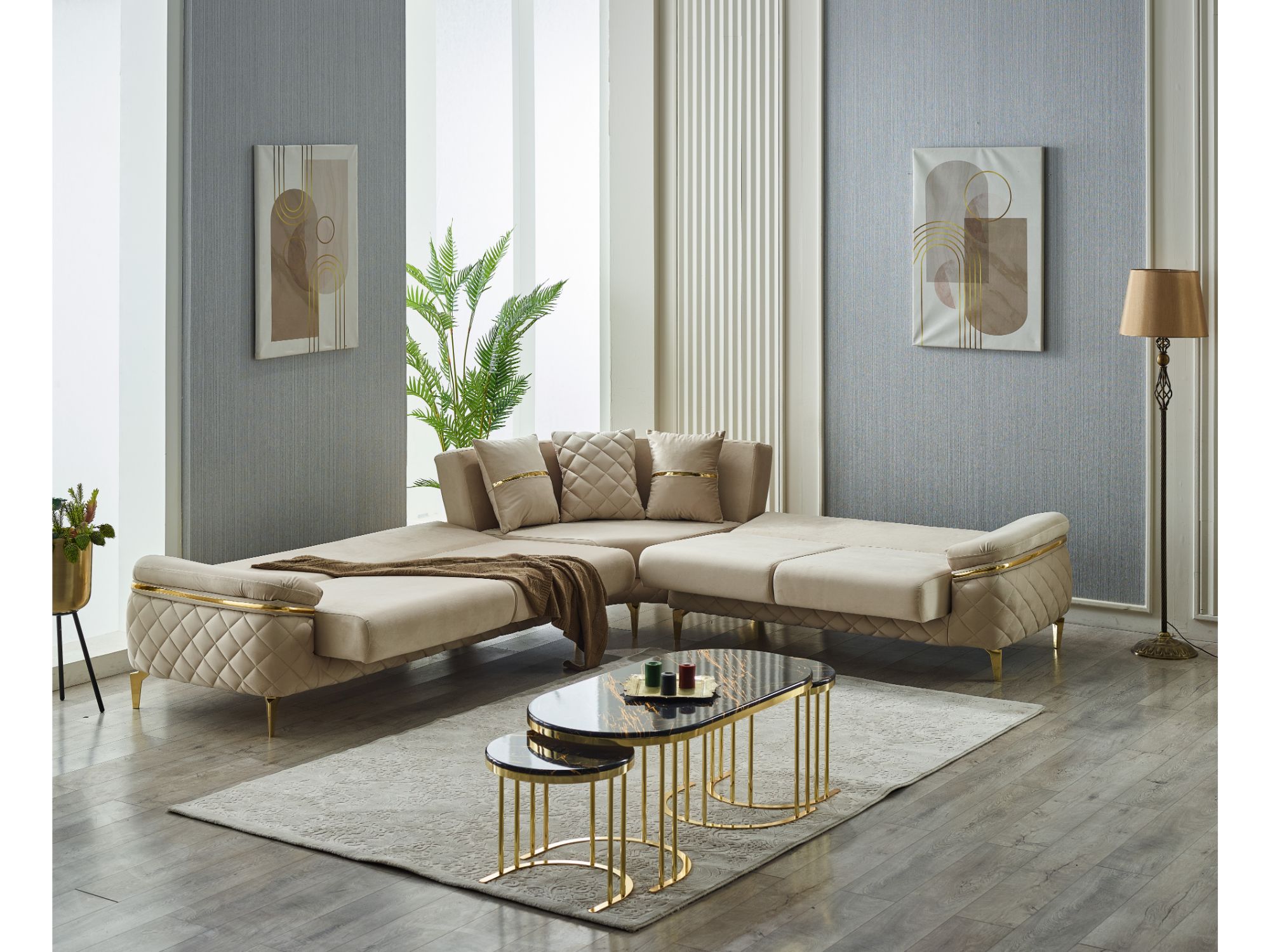 Orlando 127" / 112" Wide Convertible Sectional