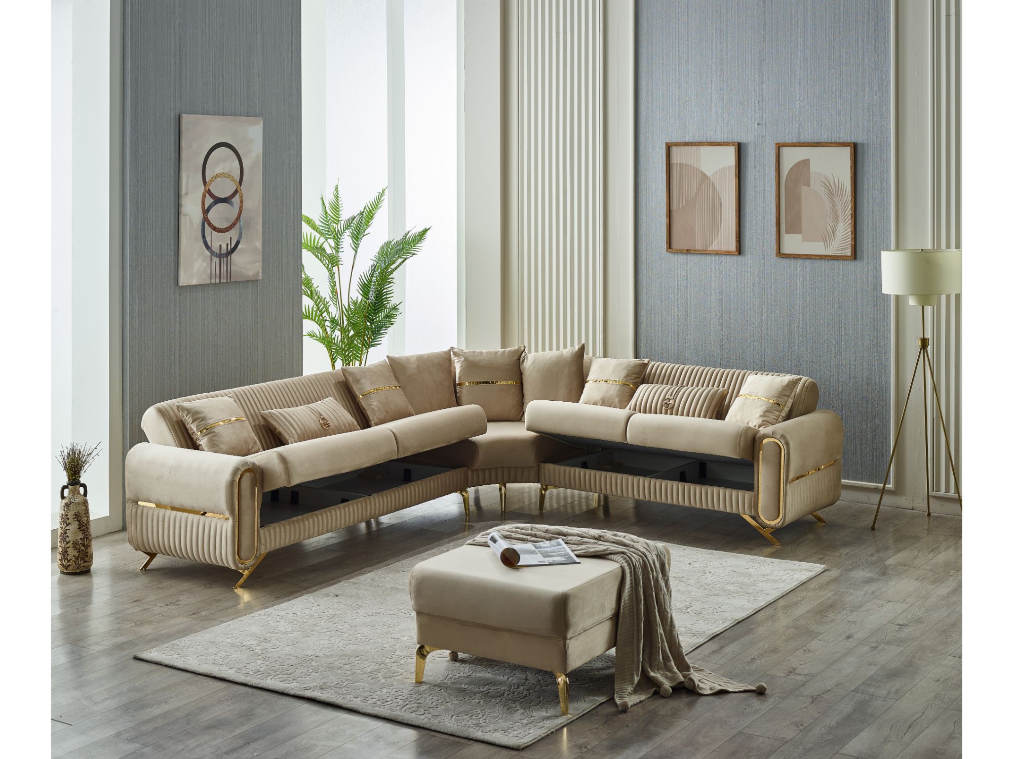 Royal 125" / 113" Wide Convertible Sectional