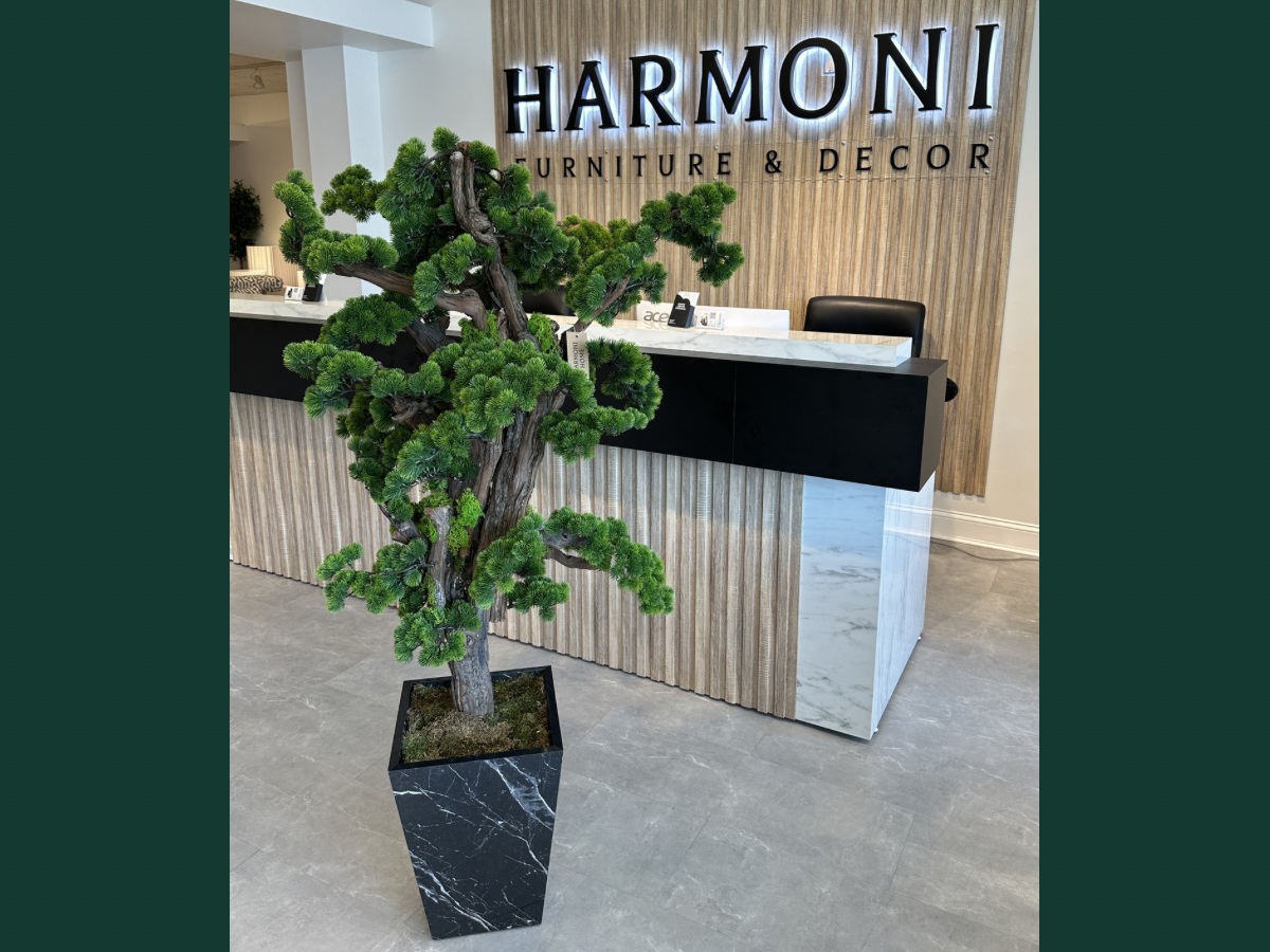 Artificial Bonsai Tree in Black Marble Standard Size Pot