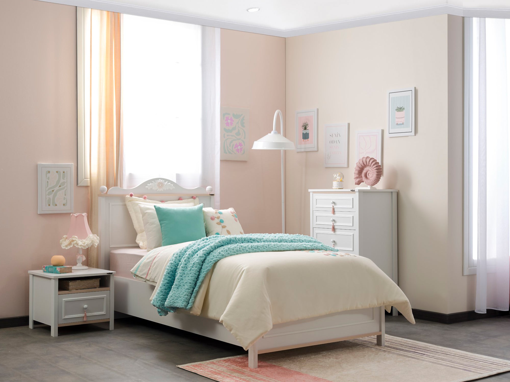 Alya Twin Bed With Headboard