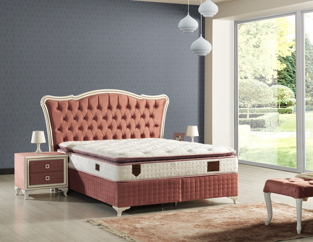 Royal King Storage Bed With Headboard Pink