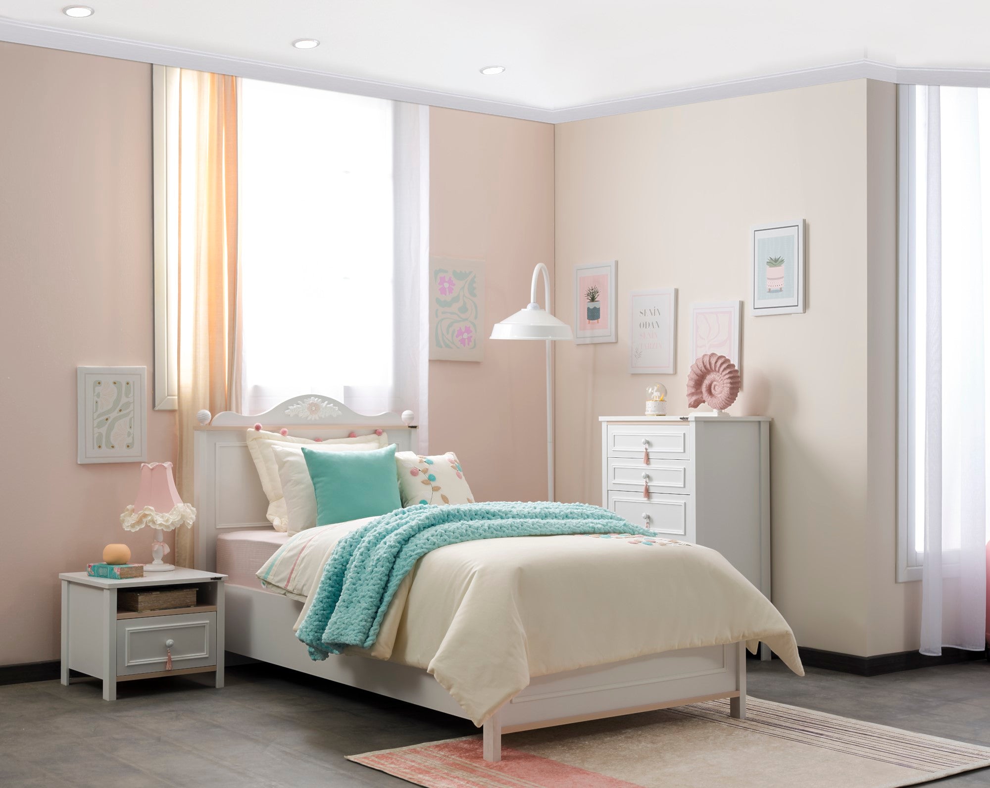 Alya Twin Bed With Headboard