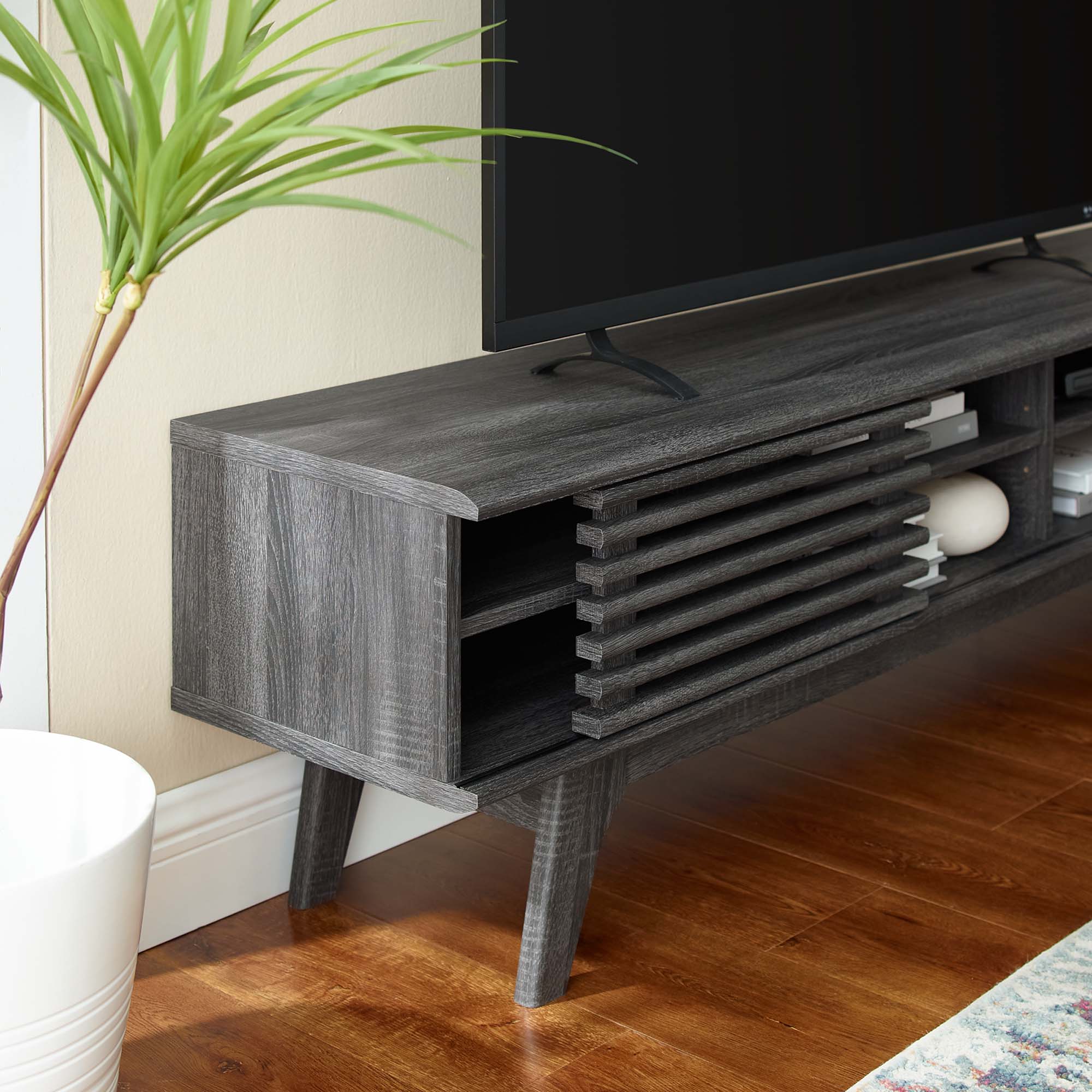 Render 70" Entertainment Center TV Stand in Walnut