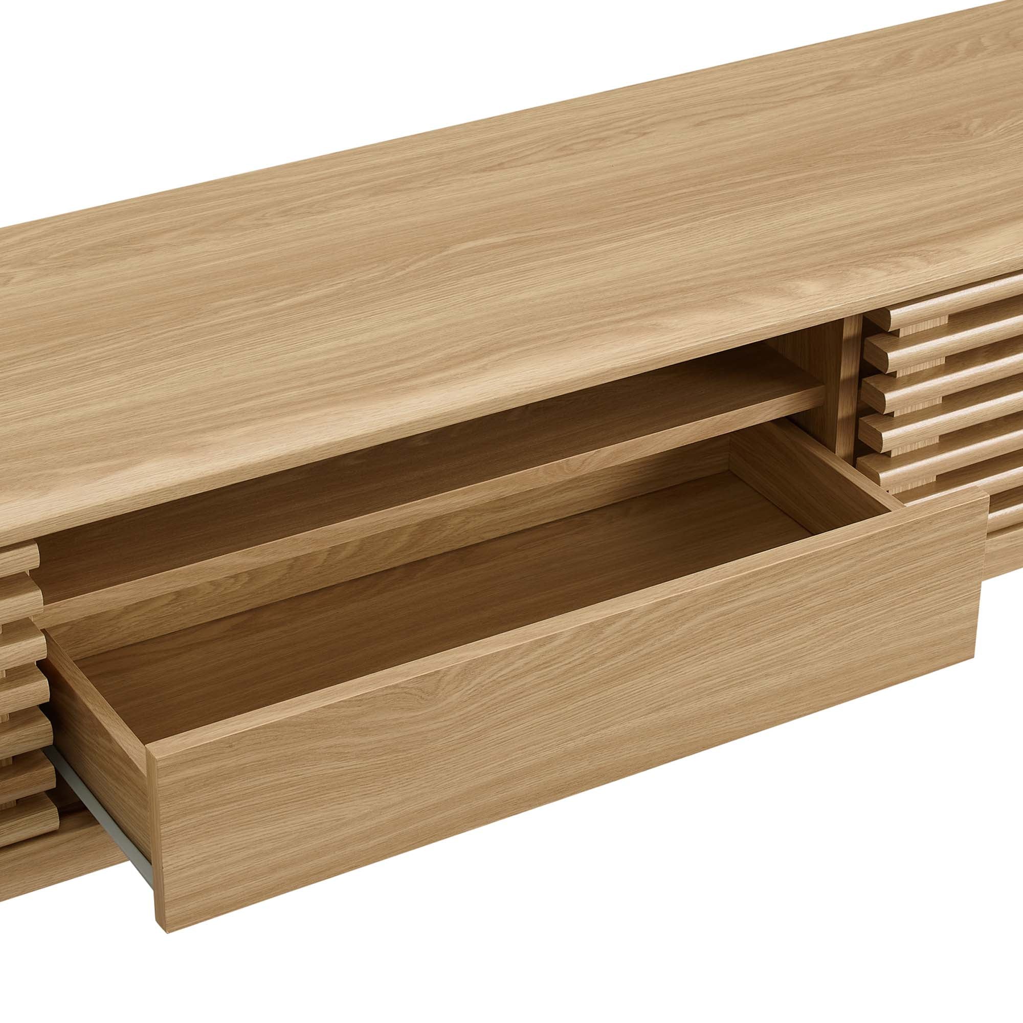 Render 70" TV Stand in Walnut, Oak, Charcoal