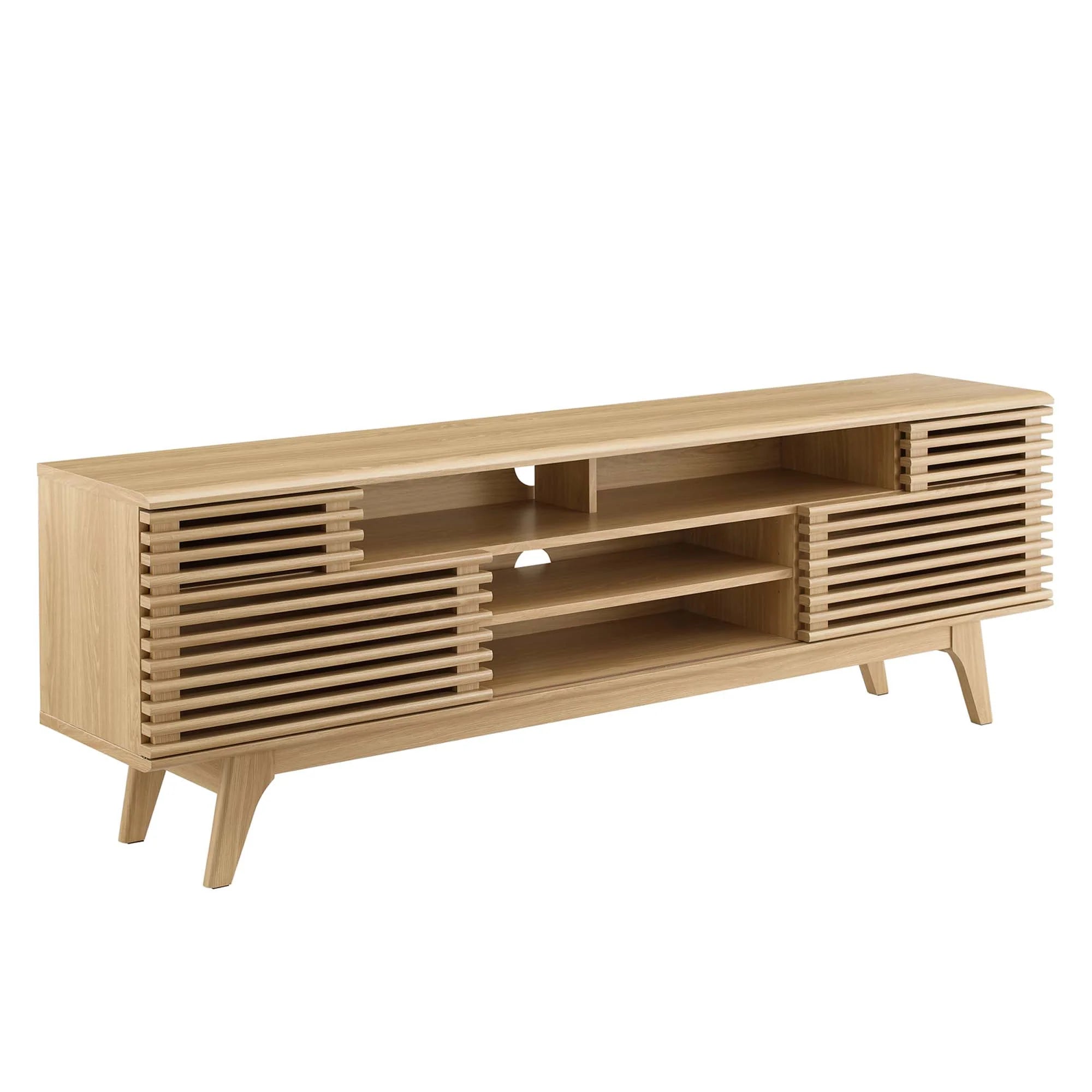 Render 71" Media Console TV Stand in Walnut, Oak
