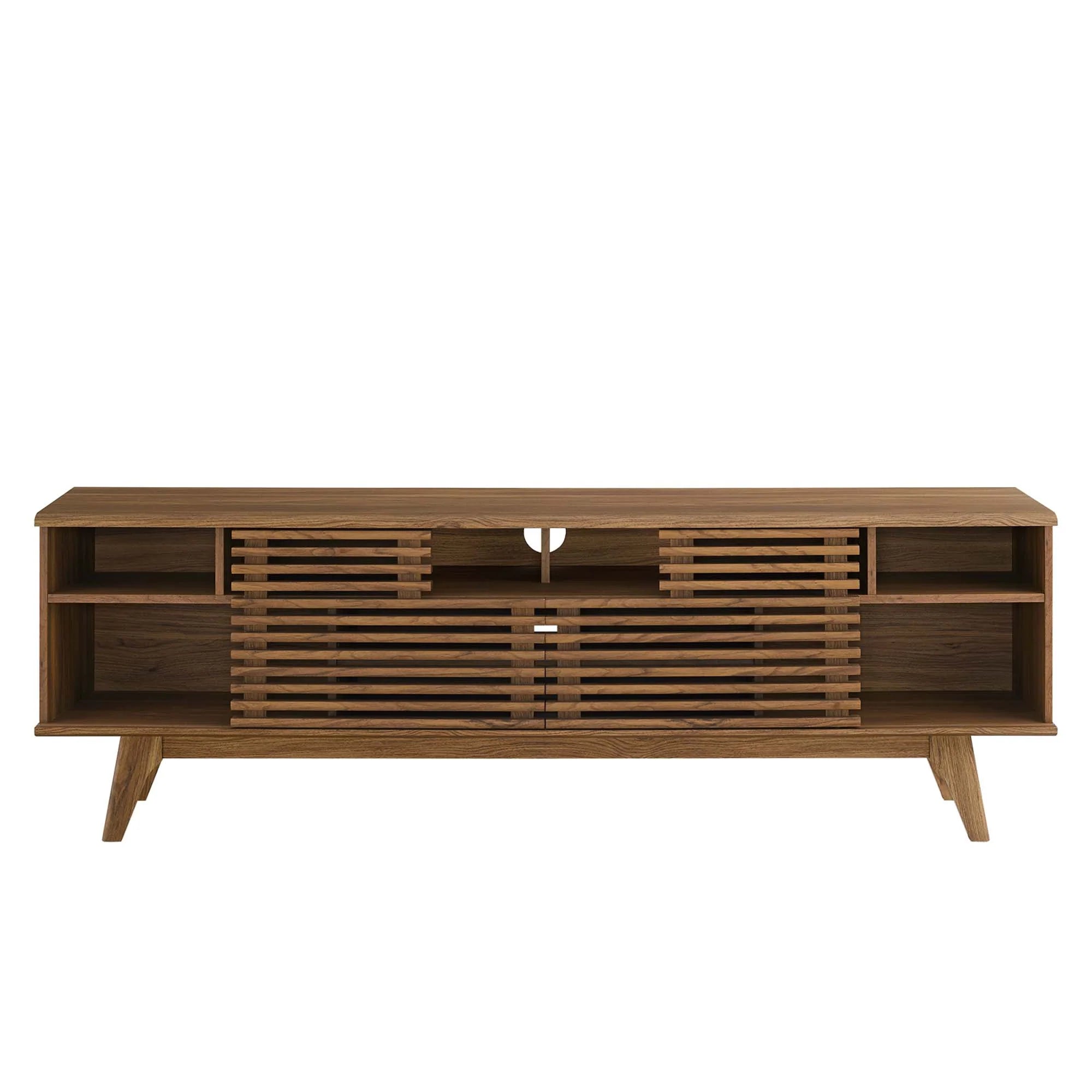Render 71" Media Console TV Stand in Walnut, Oak