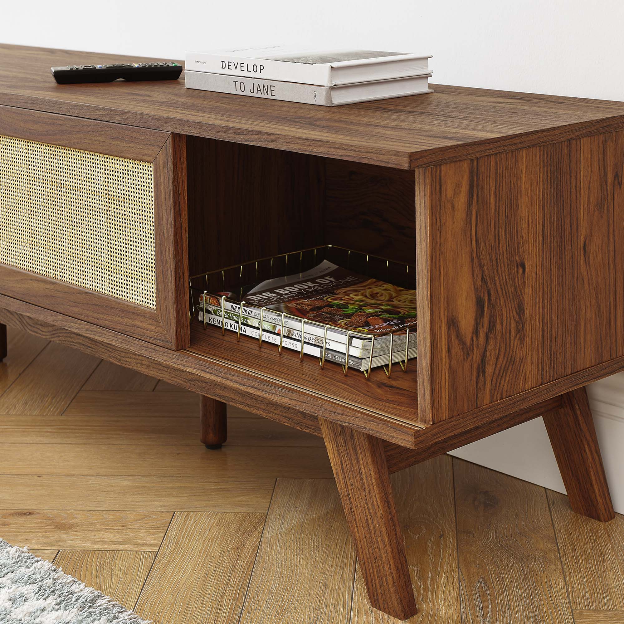 Soma 60 TV Stand in Walnut, Oak