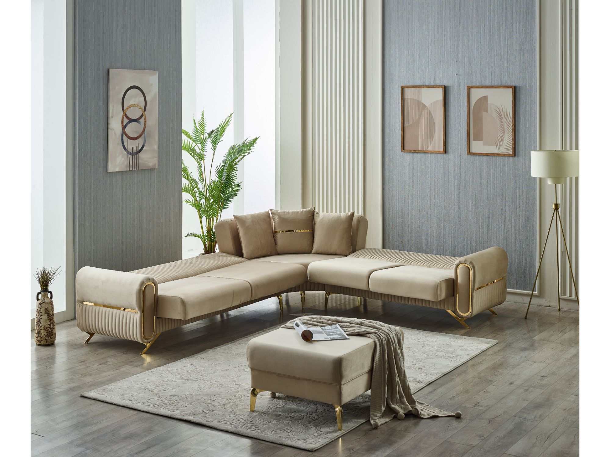 Royal 125" / 113" Wide Convertible Sectional