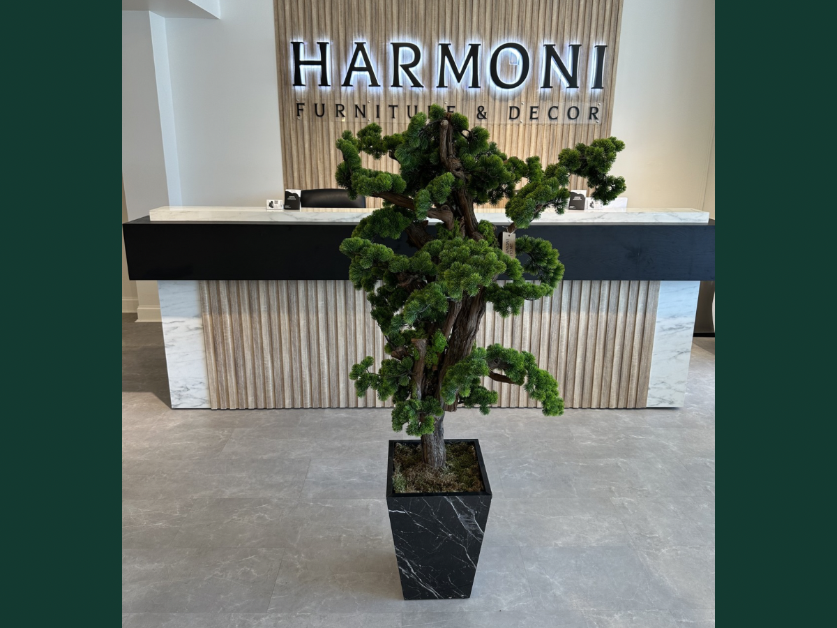 Artificial Bonsai Tree in Black Marble Standard Size Pot