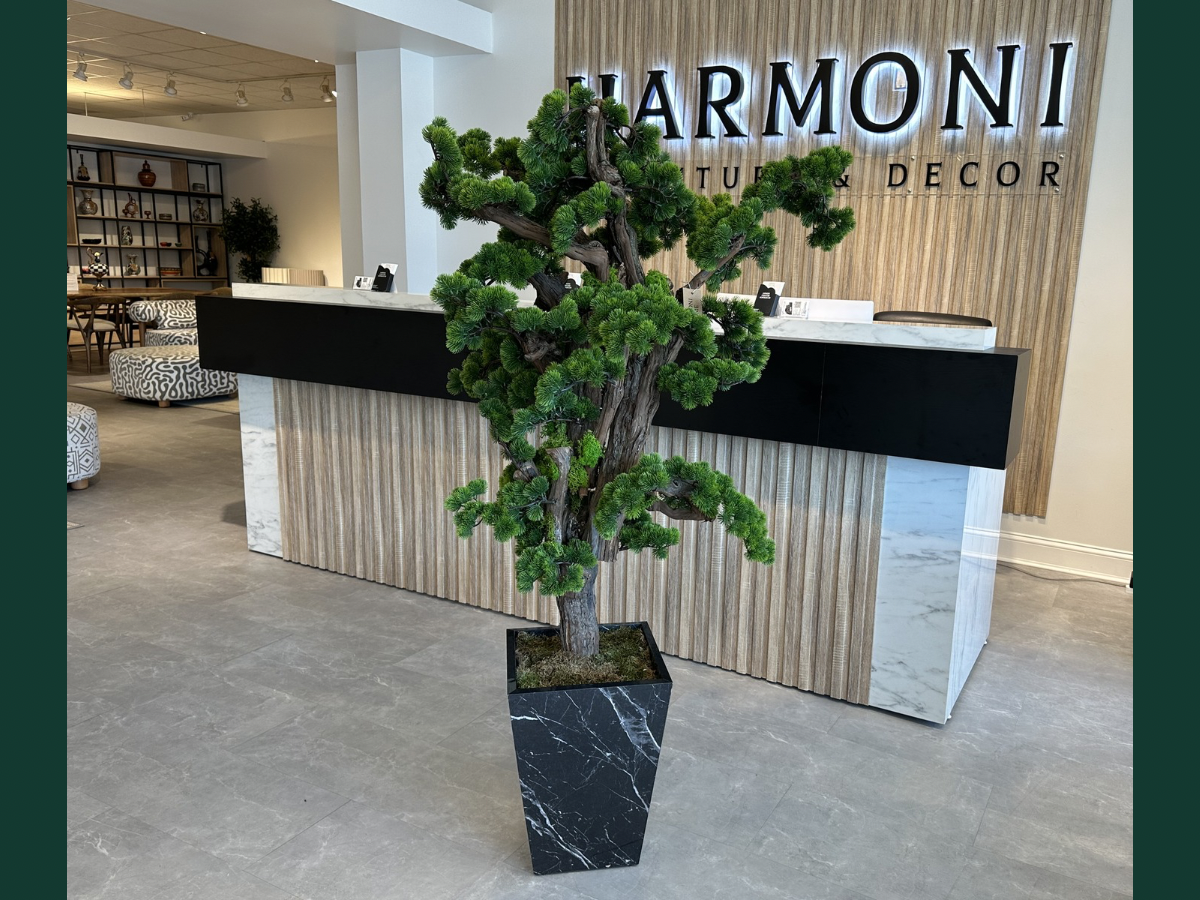 Artificial Bonsai Tree in Black Marble Standard Size Pot
