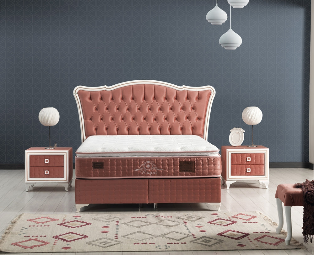 Royal King Storage Bed With Headboard Pink